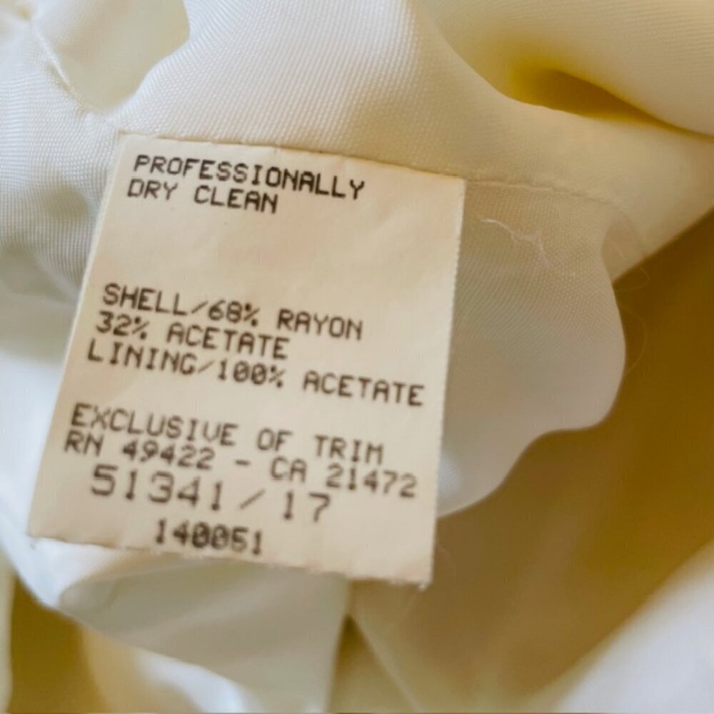 Jessica McClintock Vintage 90’s Ivory Lace Pearl Skirt Suit Bridal Shower Medium - Picture 7 of 10